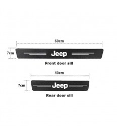 Jeep Carbon Fibre Door Sill Scuff Plates Anti Scratch Protector